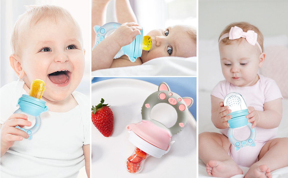 Clevamama Alimentador Antiahogo de Frutas y Verduras - Mordedor para Bebés  + 6 Meses